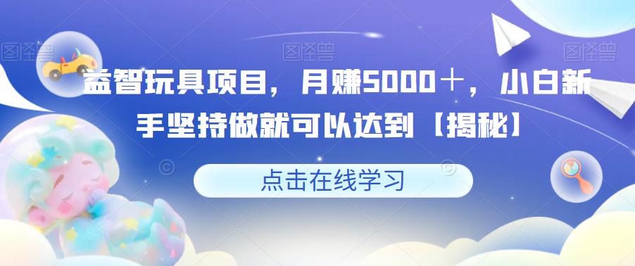 益智玩具项目，月赚5000＋，小白新手坚持做就可以达到【揭秘】-比钱轻创