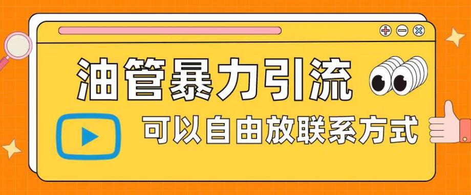 油管暴力引流，可以自由放联系方式【揭秘】-比钱轻创