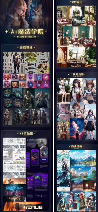 Ai魔法绘画 Stable Diffusion专业课高效辅助Ui/运营作品集0到精通系统课-比钱轻创