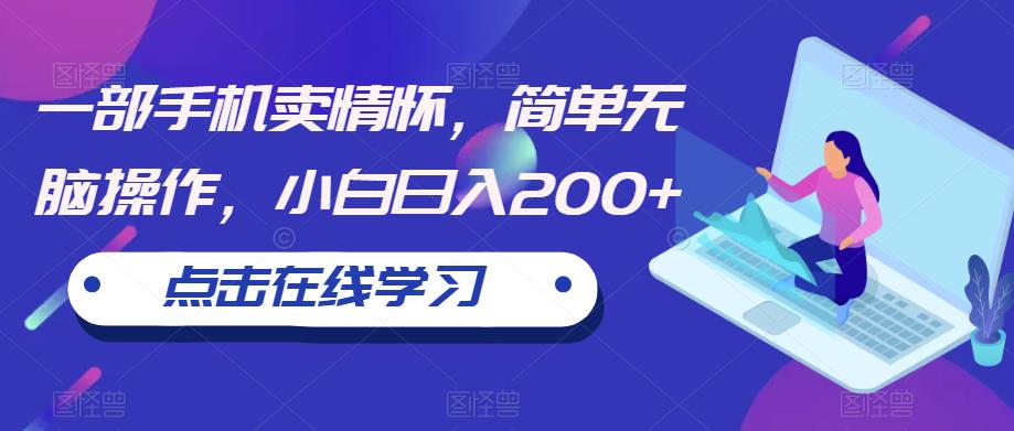 一部手机卖情怀，简单无脑操作，小白日入200+【揭秘】-比钱轻创