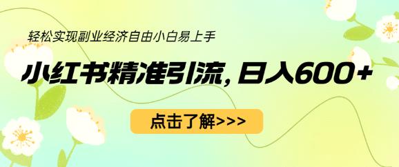 小红书精准引流，小白日入600+，轻松实现副业经济自由（教程+1153G资源）-比钱轻创