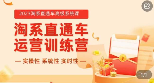 冠东·2023淘系直通车高级系统课，​实操性，系统性，实时性，直通车完整体系教学-比钱轻创