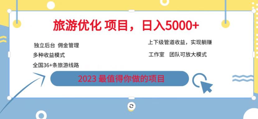 7.22旅游项目最新模式，独立后台+全国35+线路，日入5000+【揭秘】-比钱轻创
