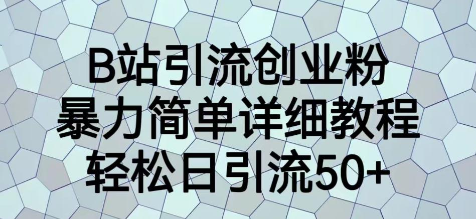 B站引流创业粉，暴力简单详细教程，轻松日引流50+【揭秘】-比钱轻创