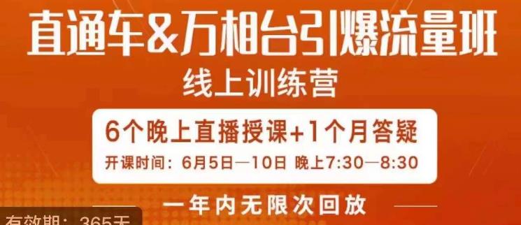直通车&万相台引爆流量班，6天打通你开直通车·万相台的任督二脉-比钱轻创