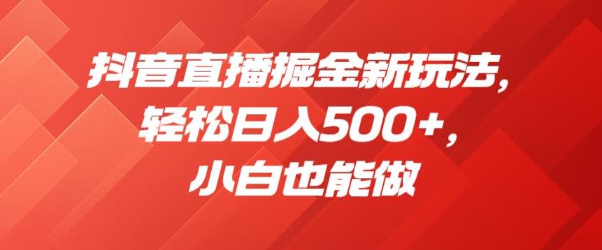 抖音直播掘金新玩法，轻松日入500+，小白也能做【揭秘】-比钱轻创