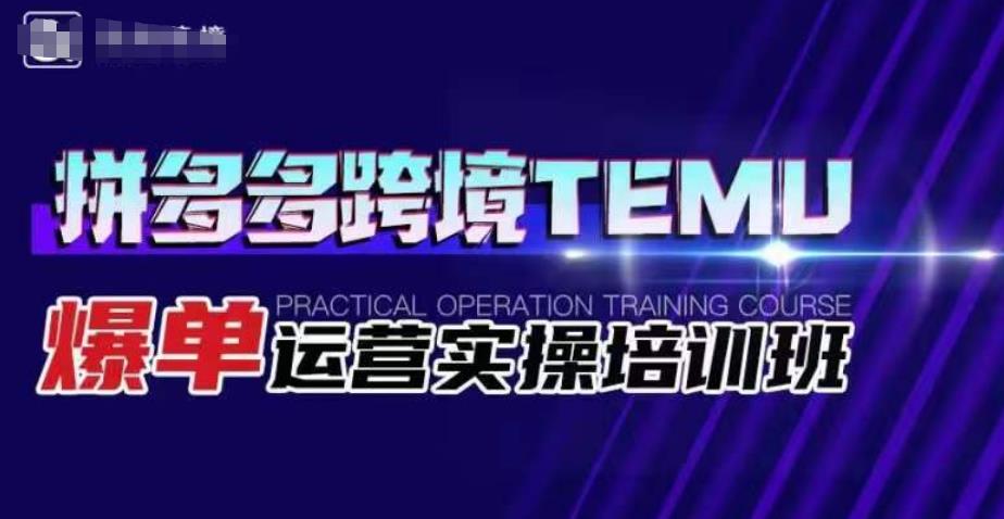 拼多多跨境TEMU爆单运营实操培训班，海外拼多多的选品、运营、爆单-比钱轻创