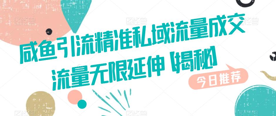 咸鱼引流精准私域流量成交流量无限延伸【揭秘】-比钱轻创