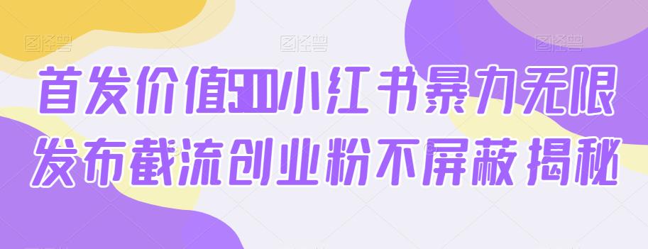 首发价值5100小红书暴力无限发布截流创业粉不屏蔽揭秘-比钱轻创