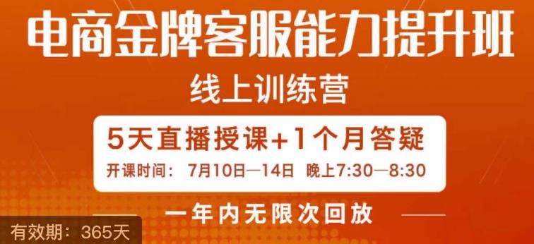 电商金牌客服能力提升班，提升客服能力是你店铺业绩的关键要素-比钱轻创