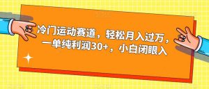 冷门运动赛道，轻松月入过万，一单纯利润30+，小白闭眼入【揭秘】-比钱轻创