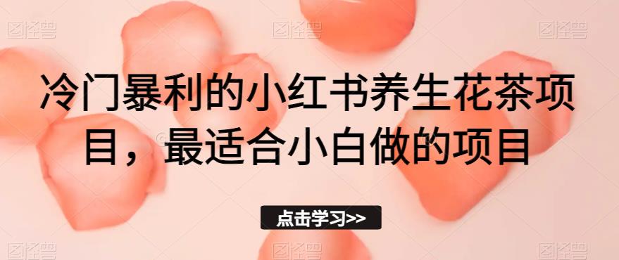 冷门暴利的小红书养生花茶项目，最适合小白做的项目【揭秘】-比钱轻创