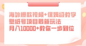 海外爆款视频+保姆级教学，壁纸号项目最新玩法，月入10000+教你一步到位【揭秘】-比钱轻创