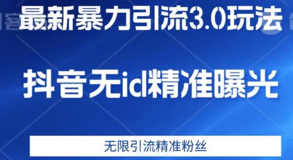 最新暴力引流3.0版本，抖音无id暴力引流各行业精准用户-比钱轻创