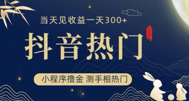 抖音最新小程序撸金，测手相上热门，当天见收益一小时变现300+【揭秘】-比钱轻创