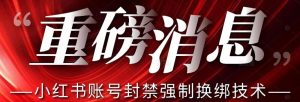 【最新】小红书账号封禁强制换绑技术可日赚300-比钱轻创