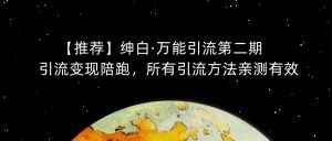 【推荐】绅白·万能引流第二期,引流变现陪跑,所有引流方法亲测有效-比钱轻创