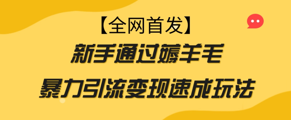 【全网首发】新手通过薅羊毛暴力引流变现速成玩法-比钱轻创