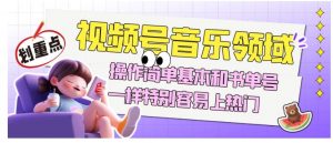 视频号音乐领域项目玩法，操作简单基本和书单号一样，特别容易上热门【揭秘】-比钱轻创