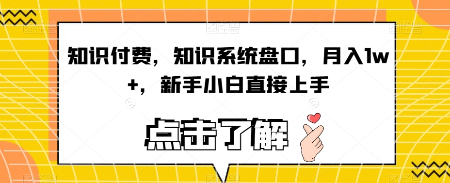 知识付费，知识系统盘口，月入1w+，新手小白直接上手-比钱轻创
