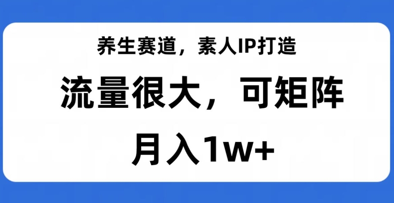 养生赛道，素人IP打造，流量很大，可矩阵，月入1w+【揭秘】-比钱轻创