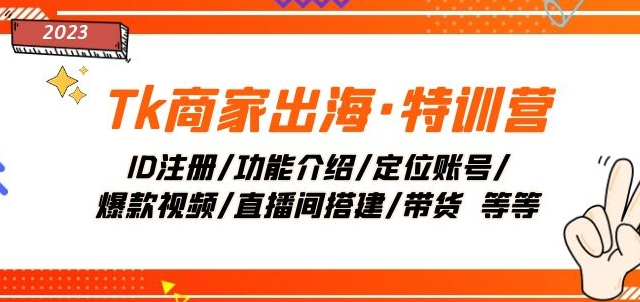 Tk商家出海·特训营：ID注册/功能介绍/定位账号/爆款视频/直播间搭建/带货-比钱轻创