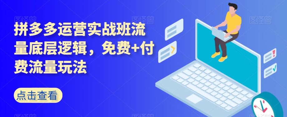 拼多多运营实战班流量底层逻辑，免费+付费流量玩法-比钱轻创