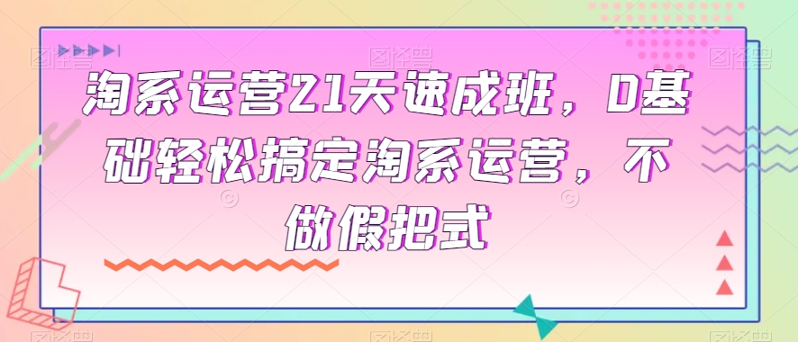 淘系运营21天速成班，0基础轻松搞定淘系运营，不做假把式-比钱轻创
