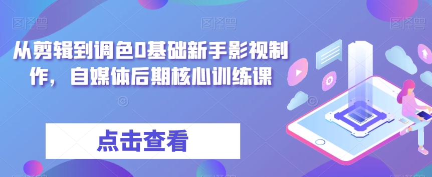 从剪辑到调色0基础新手影视制作，自媒体后期核心训练课-比钱轻创