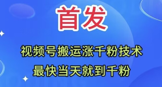 全网首发：视频号无脑搬运涨千粉技术，最快当天到千粉【揭秘】-比钱轻创