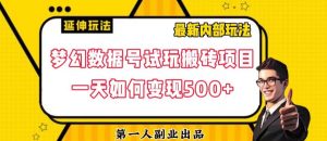 数据号回归玩法游戏试玩搬砖项目再创日入500+【揭秘】-比钱轻创