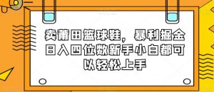 卖莆田篮球鞋，暴利掘金日入四位数新手小白都可以轻松上手【揭秘】-比钱轻创
