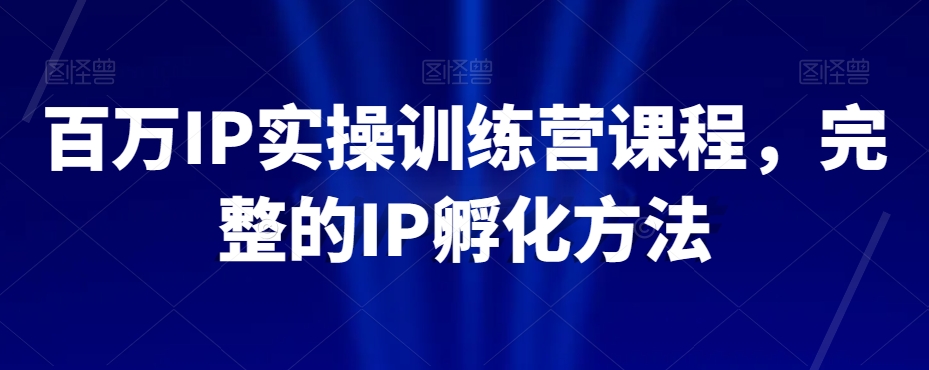 百万IP实操训练营课程，完整的IP孵化方法-比钱轻创