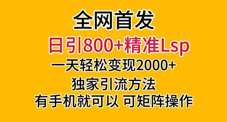 全网首发！日引800+精准老色批，一天变现2000+，独家引流方法，可矩阵操作【揭秘】-比钱轻创