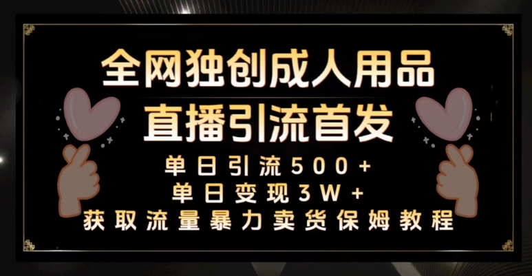 全网独创真人主播+无人直播单日引流500+，橙人用品暴力卖货单日变现3W+保姆似教学2.0【揭秘】-比钱轻创