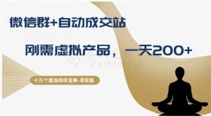 十万个富翁修炼宝典之8.微信群+自动成交站，刚需虚拟产品，一天200+-比钱轻创
