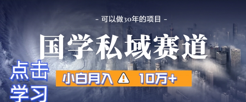 暴力国学私域赛道，小白月入10万+，引流+转化完整流程【揭秘】-比钱轻创