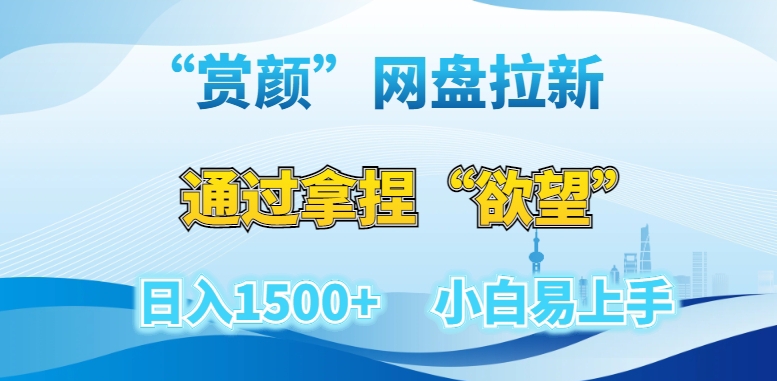“赏颜”网盘拉新赛道，通过拿捏“欲望”日入1500+，小白易上手【揭秘】-比钱轻创