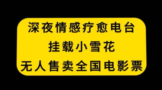 深夜情感疗愈电台，挂载小雪花，无人售卖全国电影票【揭秘】-比钱轻创