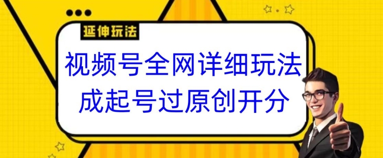 视频号全网最详细玩法，起号过原创开分成，单号日入300+【揭秘】-比钱轻创