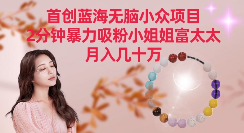 首创蓝海无脑小众项目，2分钟暴力吸粉小姐姐富太太，月入几十万【揭秘】-比钱轻创