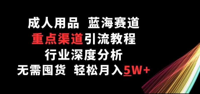 成人用品，蓝海赛道，重点渠道引流教程，行业深度分析，无需囤货，轻松月入5W+【揭秘】-比钱轻创