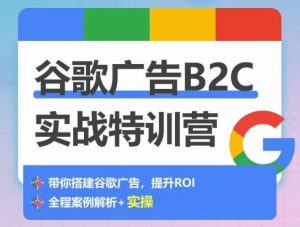 谷歌广告B2C实战特训营，500+谷歌账户总结经验，实战演示如何从0-1搭建广告账户-比钱轻创