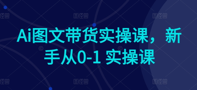 Ai图文带货实操课，新手从0-1 实操课-比钱轻创
