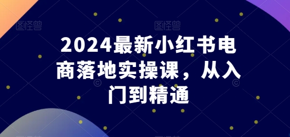 2024最新小红书电商落地实操课，从入门到精通-比钱轻创