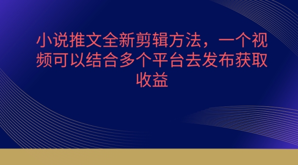 小说推文全新剪辑方法，一个视频可以结合多个平台去发布获取【揭秘】-比钱轻创
