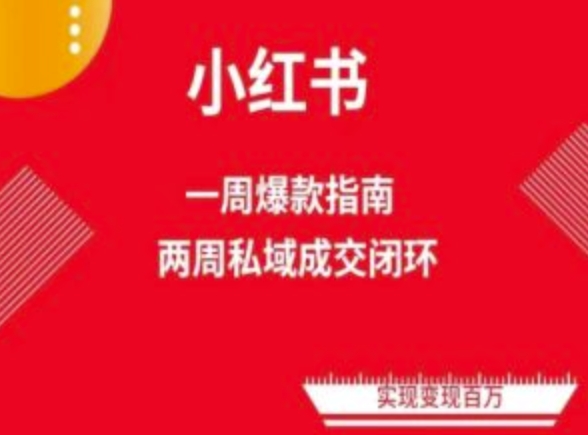 爆款小红书免费流量体系课程(两周变现)，小红书电商教程-比钱轻创