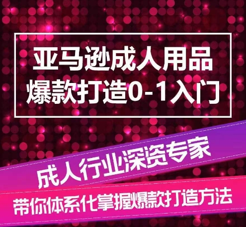 亚马逊成人用品爆款打造0-1入门，系统化讲解亚马逊成人用品爆款打造的流程-比钱轻创