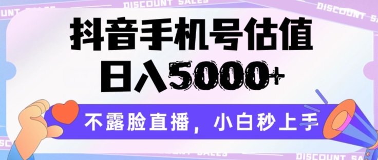 抖音手机号估值，日入5000+，不露脸直播，小白秒上手【揭秘】-比钱轻创