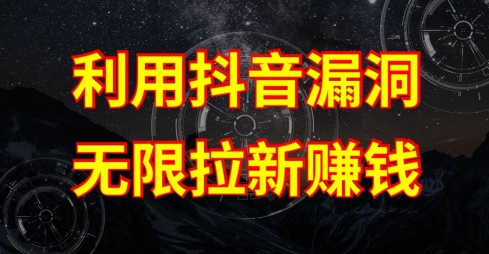 利用抖音链接漏洞，无限拉新赚钱【漏洞原理+操作流程】【揭秘】-比钱轻创
